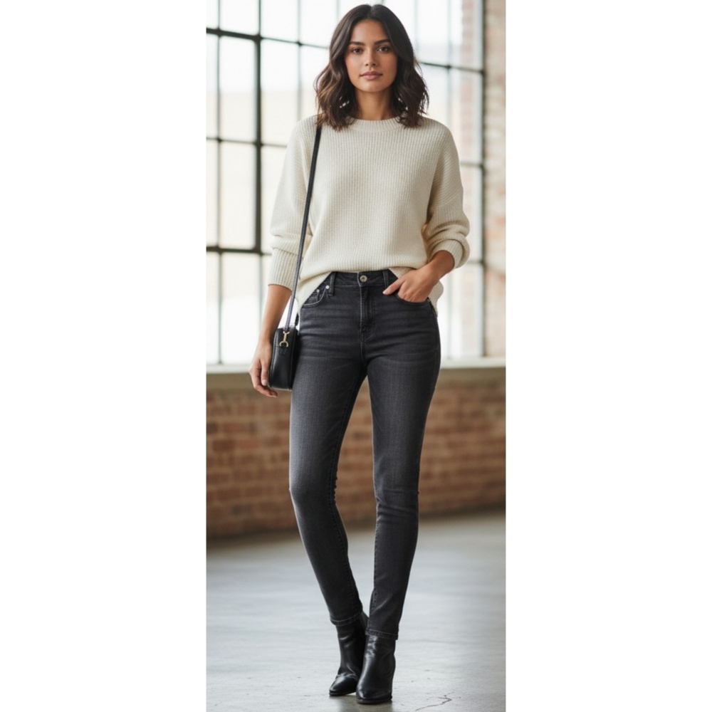 J.Crew Denim 9" High Rise Toothpick Jeans Charcoal Size 29